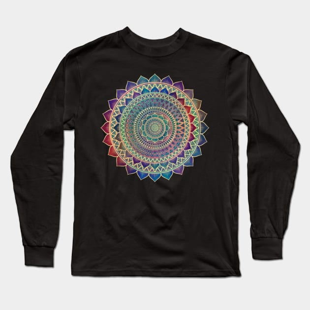 Lotus Mandala Long Sleeve T-Shirt by aklara